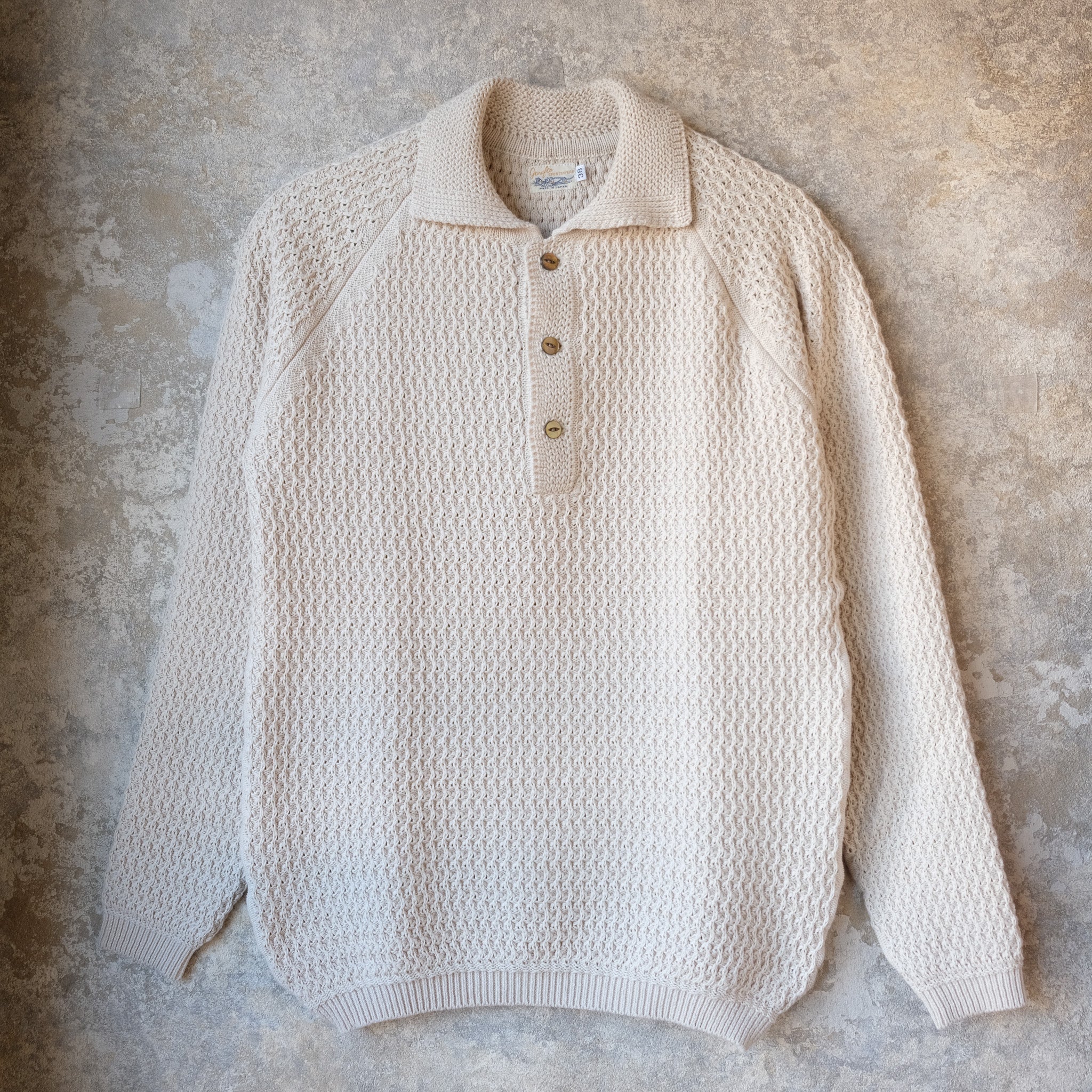 g&f ニットポロ G&F Co._KNIT POLO SHIRT_IVORY – JeansShopSpiral