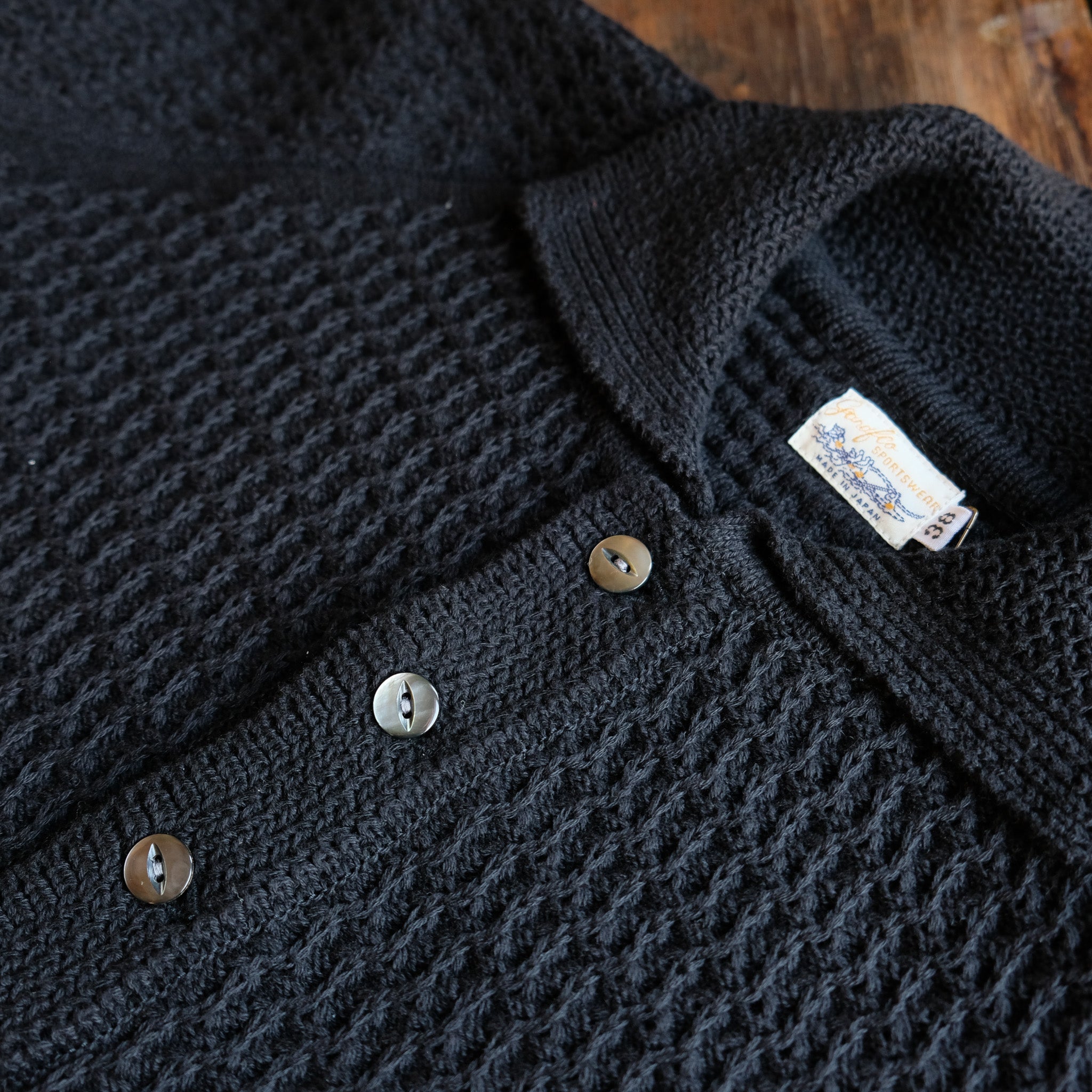 g&f ニットポロ G&F Co._KNIT POLO SHIRT_BLACK – JeansShopSpiral