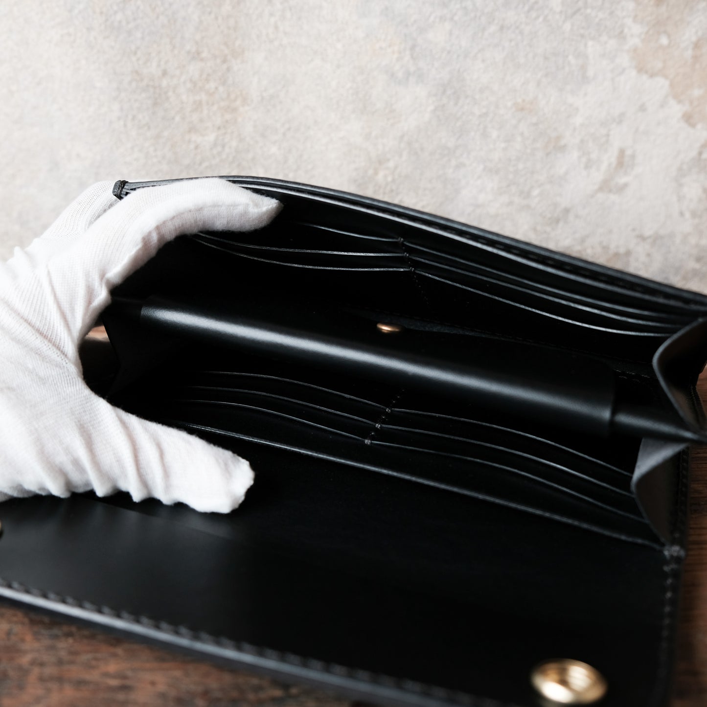 OLD FELLOW COMPANY_LW-04_BLACK_ロングウォレット特厚カスタム