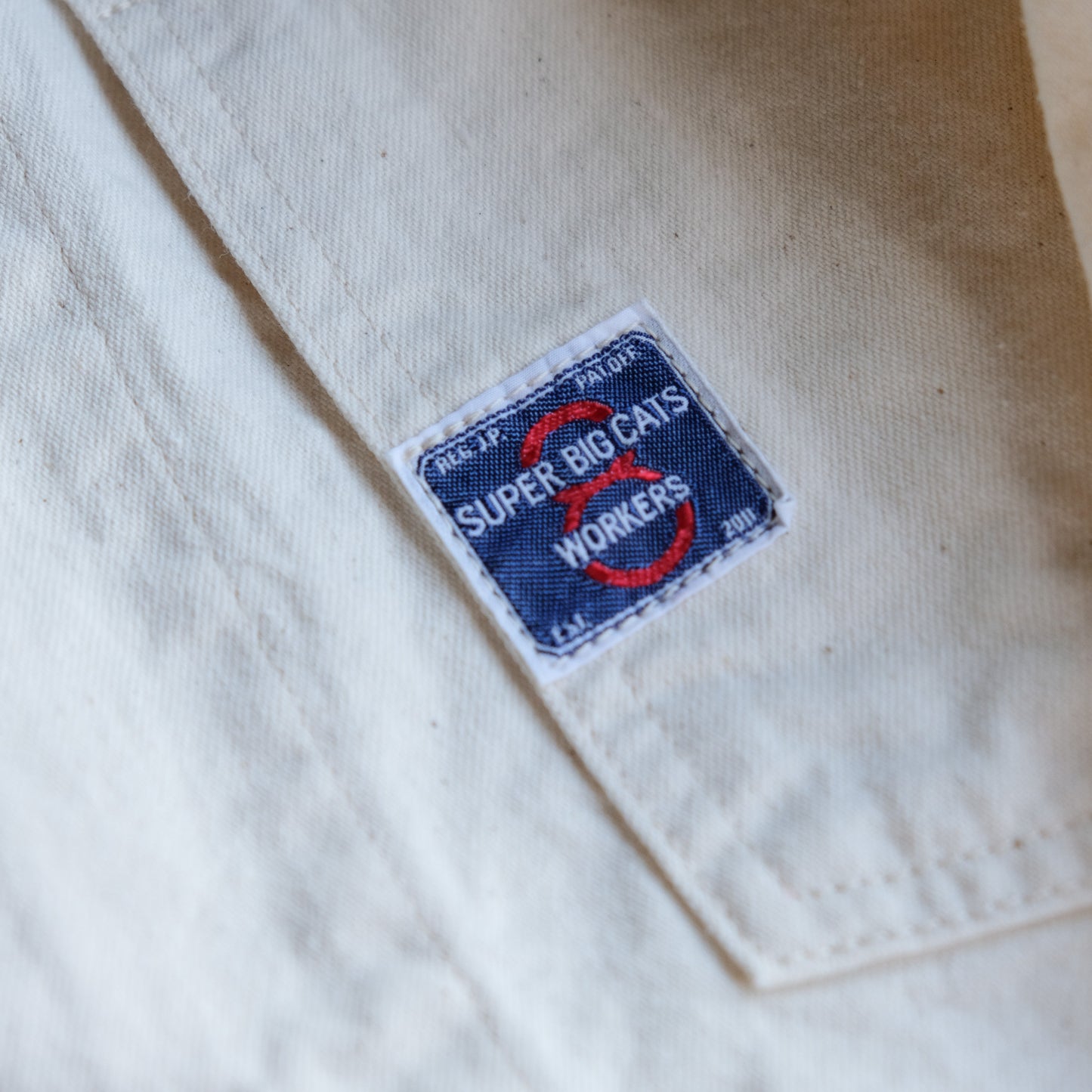 WORKERS SUPER BIG CAT Jacket, 10 oz White Denim