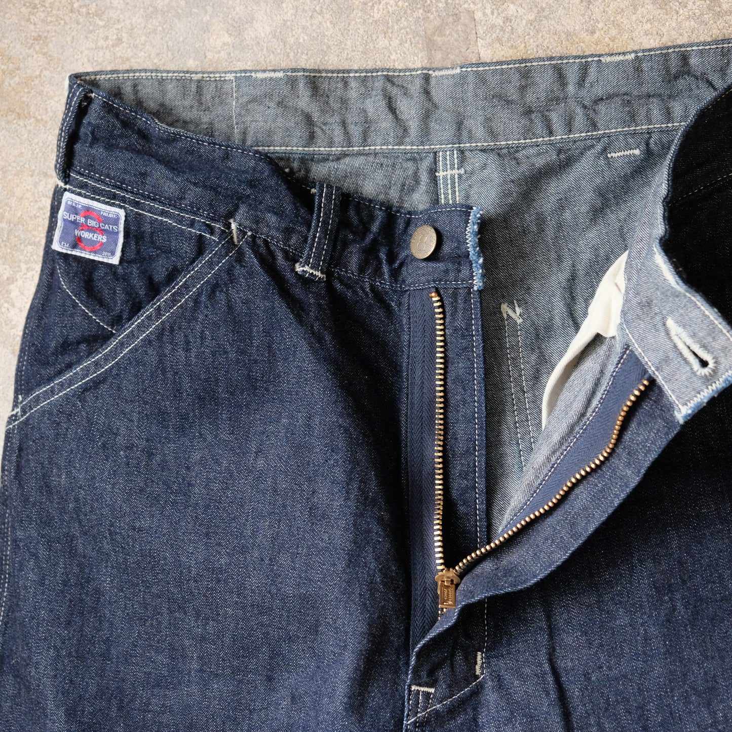 WORKERS_SUPER BIG CAT Work Pants_10oz Indigo Denim
