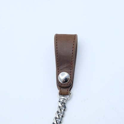 INCEPTION_HORSE BUTT LEATHER BRASS CHAIN (SILVER PLATING)