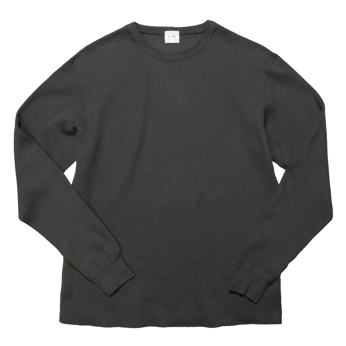 LOOP＆WEFT_LRC1115_CLASSIC ROYAL RIB KNIT CREWNECK THERMAL_ANTIQUE BLACK