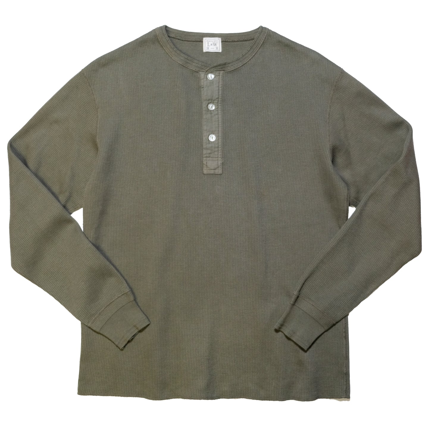 LOOP＆WEFT_LRH1039_CLASSIC ROYAL RIB KNIT HENLEYNECK THERMAL_A.OLIVE