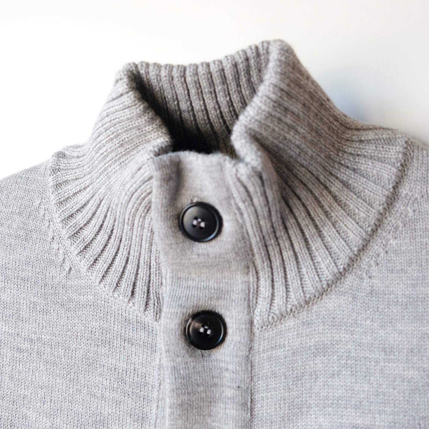 MOON CASTLE_M2306_WOOL STAND COLLAR CARDIGAN_Light Gray