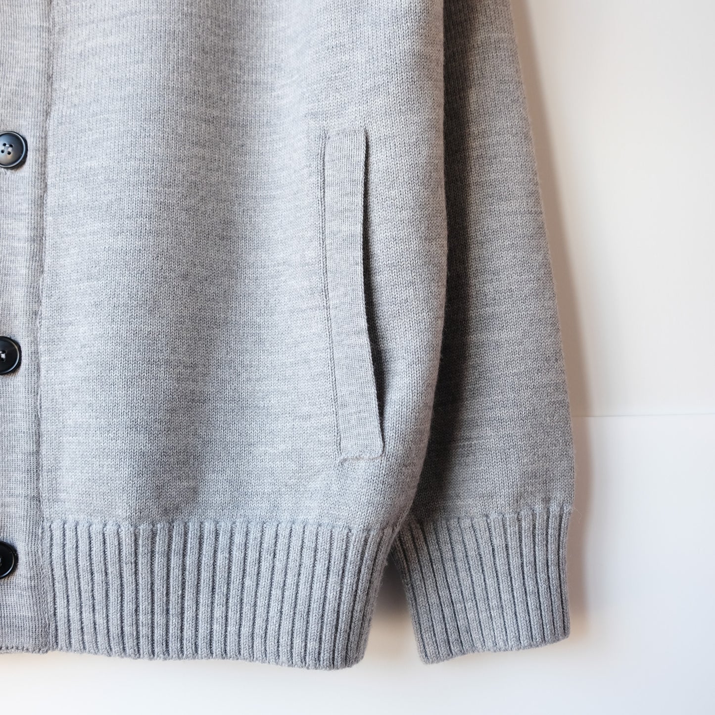 MOON CASTLE_M2306_WOOL STAND COLLAR CARDIGAN_Light Gray