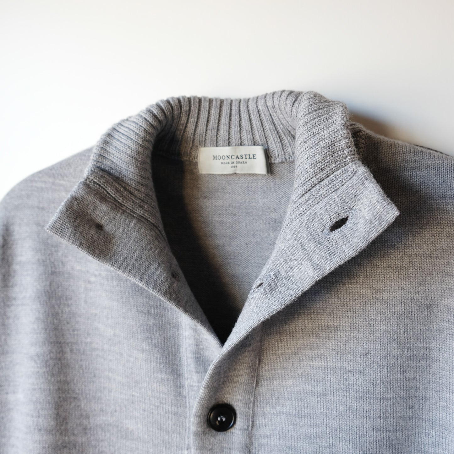 MOON CASTLE_M2306_WOOL STAND COLLAR CARDIGAN_Light Gray