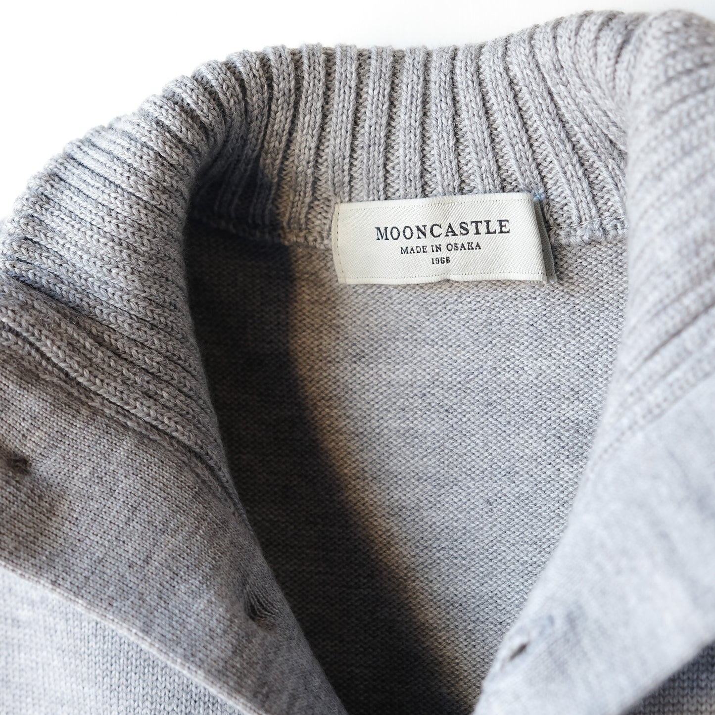 MOON CASTLE_M2306_WOOL STAND COLLAR CARDIGAN_Light Gray