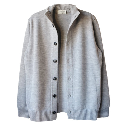 MOON CASTLE_M2306_WOOL STAND COLLAR CARDIGAN_Light Gray