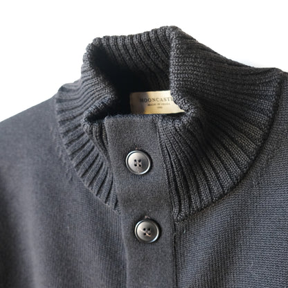 MOON CASTLE_M2306_WOOL STAND COLLAR CARDIGAN_Black