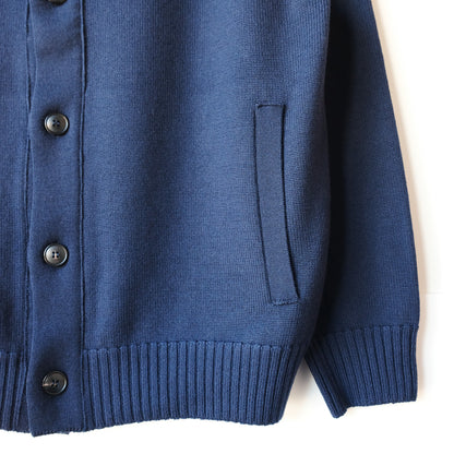 MOON CASTLE_M2306_WOOL STAND COLLAR CARDIGAN_Navy