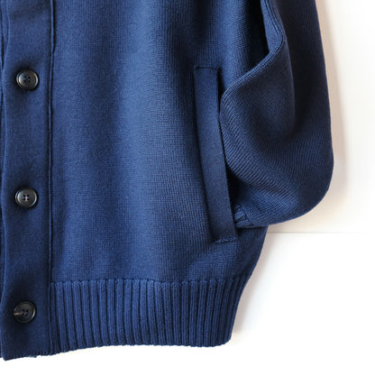 MOON CASTLE_M2306_WOOL STAND COLLAR CARDIGAN_Navy