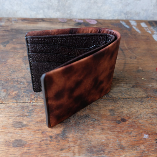 SpiralDance_Short Wallet_Uneven dyeing Wild Sika Leather×Wild Boar Oil Leather
