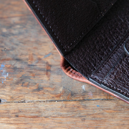 SpiralDance_Short Wallet_Uneven dyeing Wild Sika Leather×Wild Boar Oil Leather