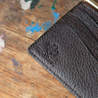 SpiralDance_Short Wallet_Uneven dyeing Wild Sika Leather×Wild Boar Oil Leather