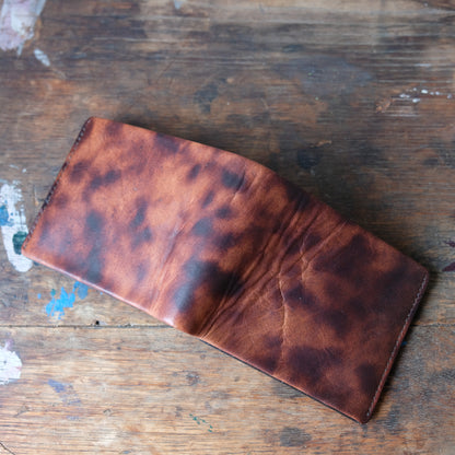 SpiralDance_Short Wallet_Uneven dyeing Wild Sika Leather×Wild Boar Oil Leather