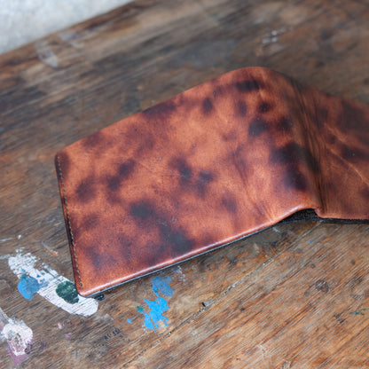 SpiralDance_Short Wallet_Uneven dyeing Wild Sika Leather×Wild Boar Oil Leather