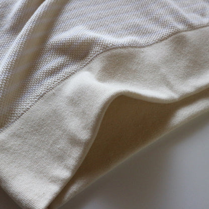 LOOP＆WEFT_LRC1107_Shadow Border Oni Kanoko Classic Boat Neck Pullover_Vintage Ivory