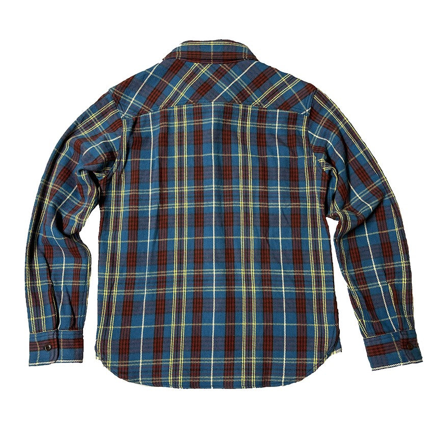 UES_502151_Yarn-dyed heavy flannel shirt_Blue