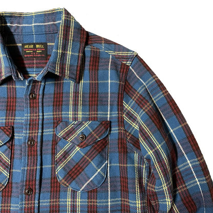 UES_502151_Yarn-dyed heavy flannel shirt_Blue