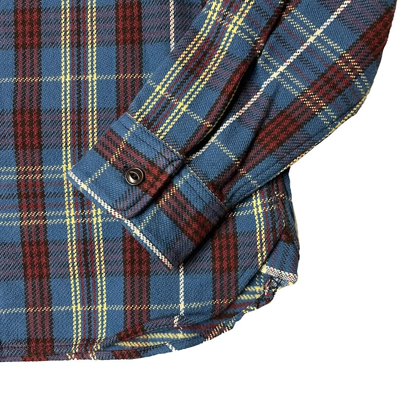 UES_502151_Yarn-dyed heavy flannel shirt_Blue