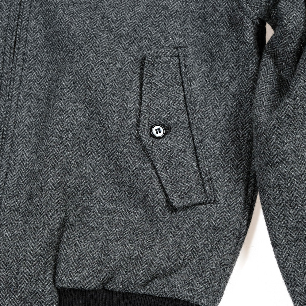 WORKERS_Harrington Jacket_Grey Herringbone Tweed