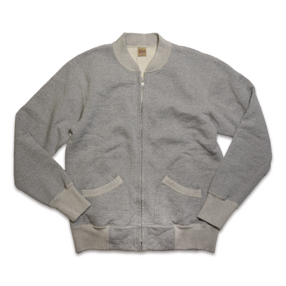 DELUXEWARE_SFZ-00_FULLZIP SWEAT PLAIN_GRAY.BEIGE