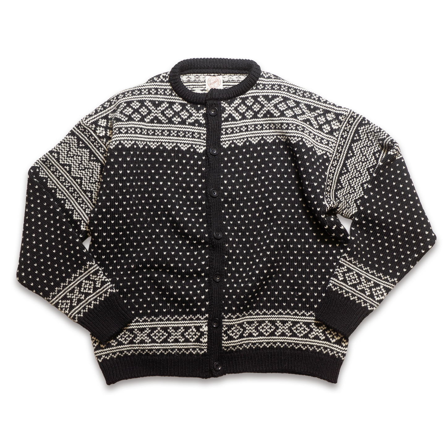 G＆F Co. - BUTTON UP CREW-NECK CARDIGAN _ BLACK