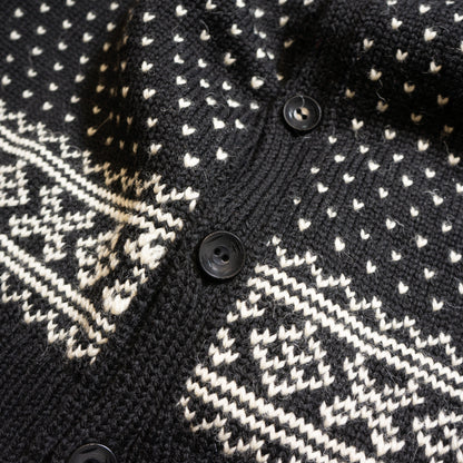 G＆F Co. - BUTTON UP CREW-NECK CARDIGAN _ BLACK