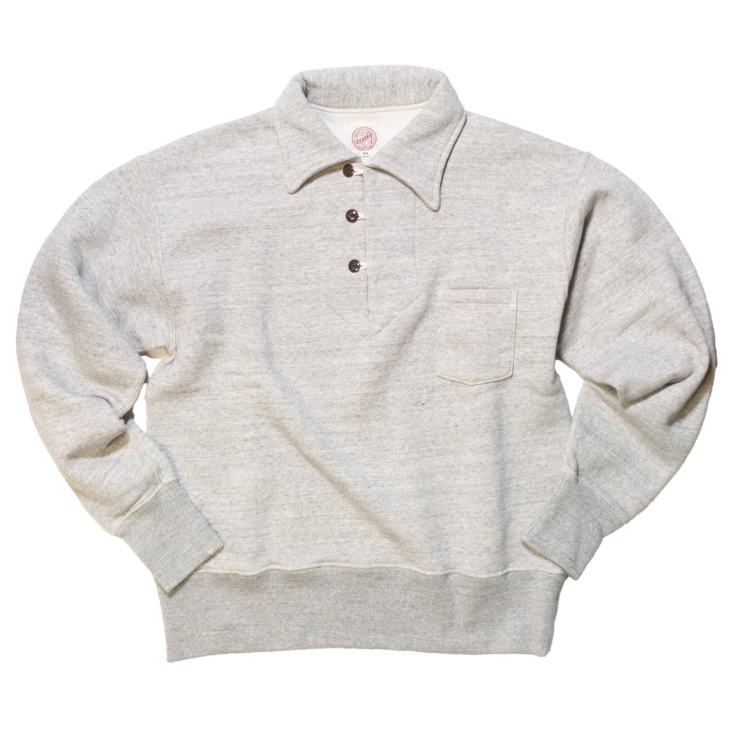 G&F Co._BUTTON UP SWEATSHIRT_HEATHER GRAY