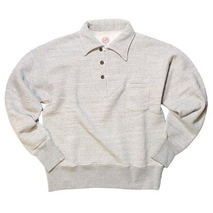 G&amp;F Co._BUTTON UP SWEATSHIRT_HEATHER GRAY