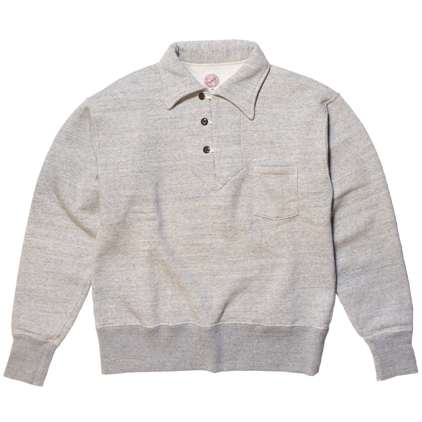 G&amp;F Co._BUTTON UP SWEATSHIRT_HEATHER GRAY