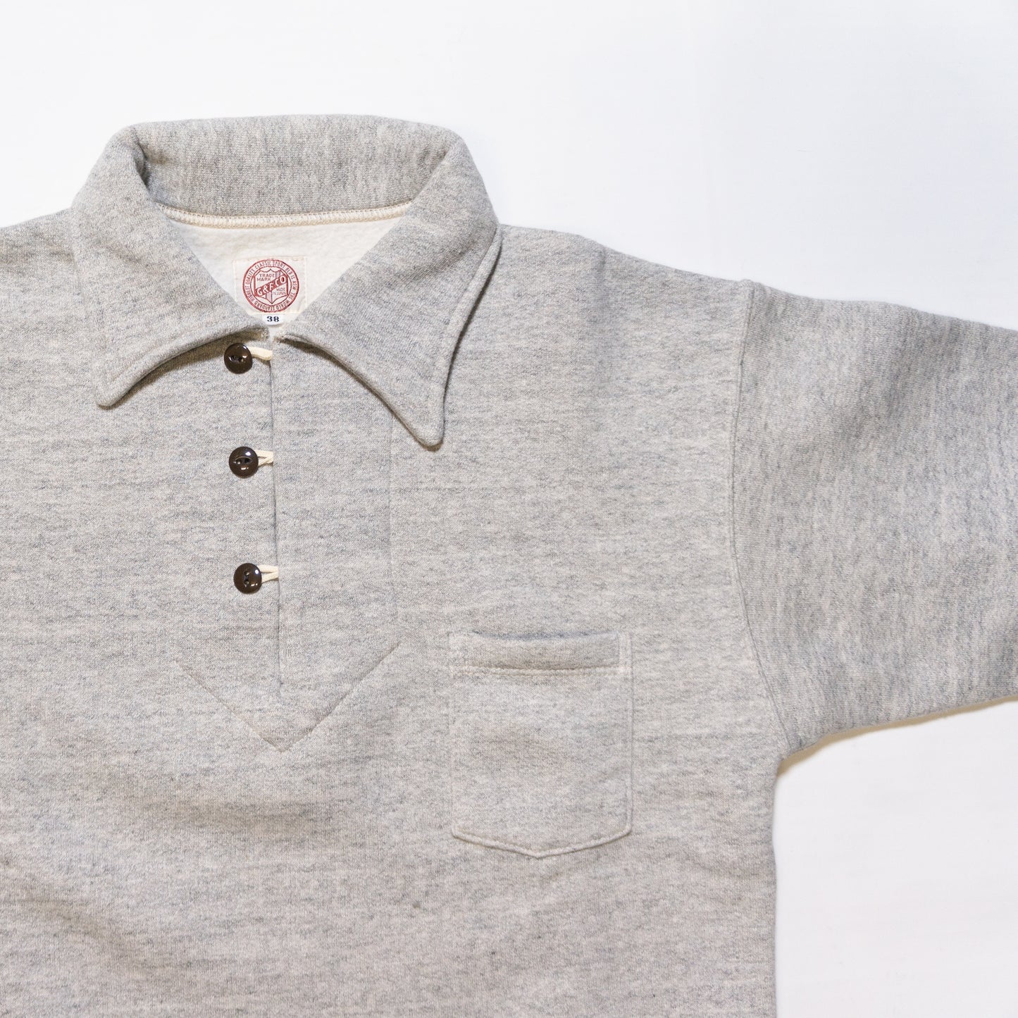 G&amp;F Co._BUTTON UP SWEATSHIRT_HEATHER GRAY