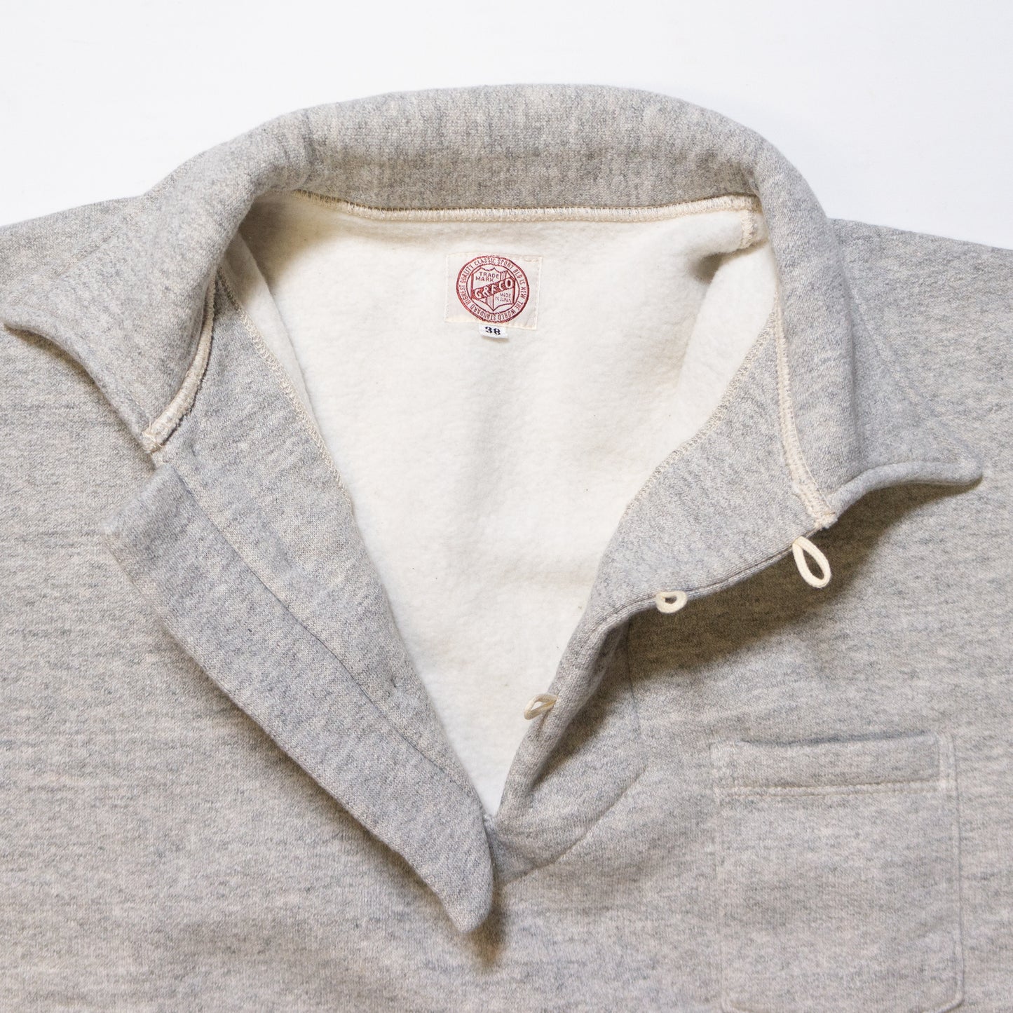 G&amp;F Co._BUTTON UP SWEATSHIRT_HEATHER GRAY