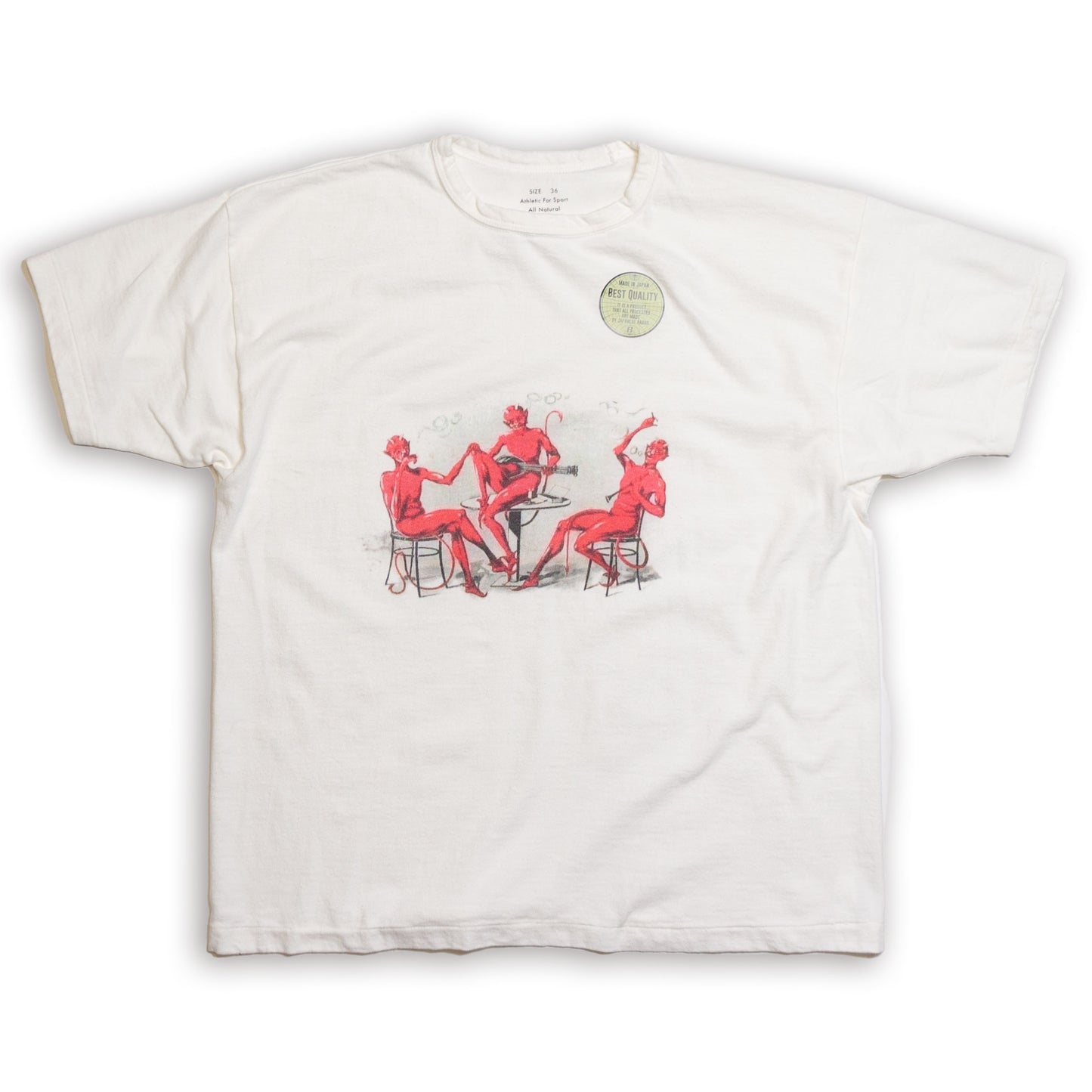 G&amp;F Co._1940er SPORTS TEE_DEVIL SMOKING_OFF WHITE