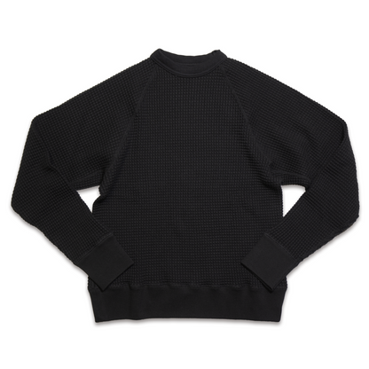 G&F Co._BONE WAFFLE L/S TEE_INK BLACK