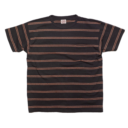 G&amp;F Co._BORDER TEE_INK SCHWARZ×ORANGE