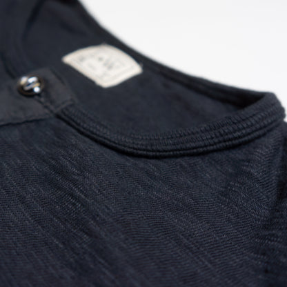 LOOP＆WEFT_LRH1037_SUPER SLUB TUBE KNIT 4 BUTTONS HENLEY_【A.BLACK】