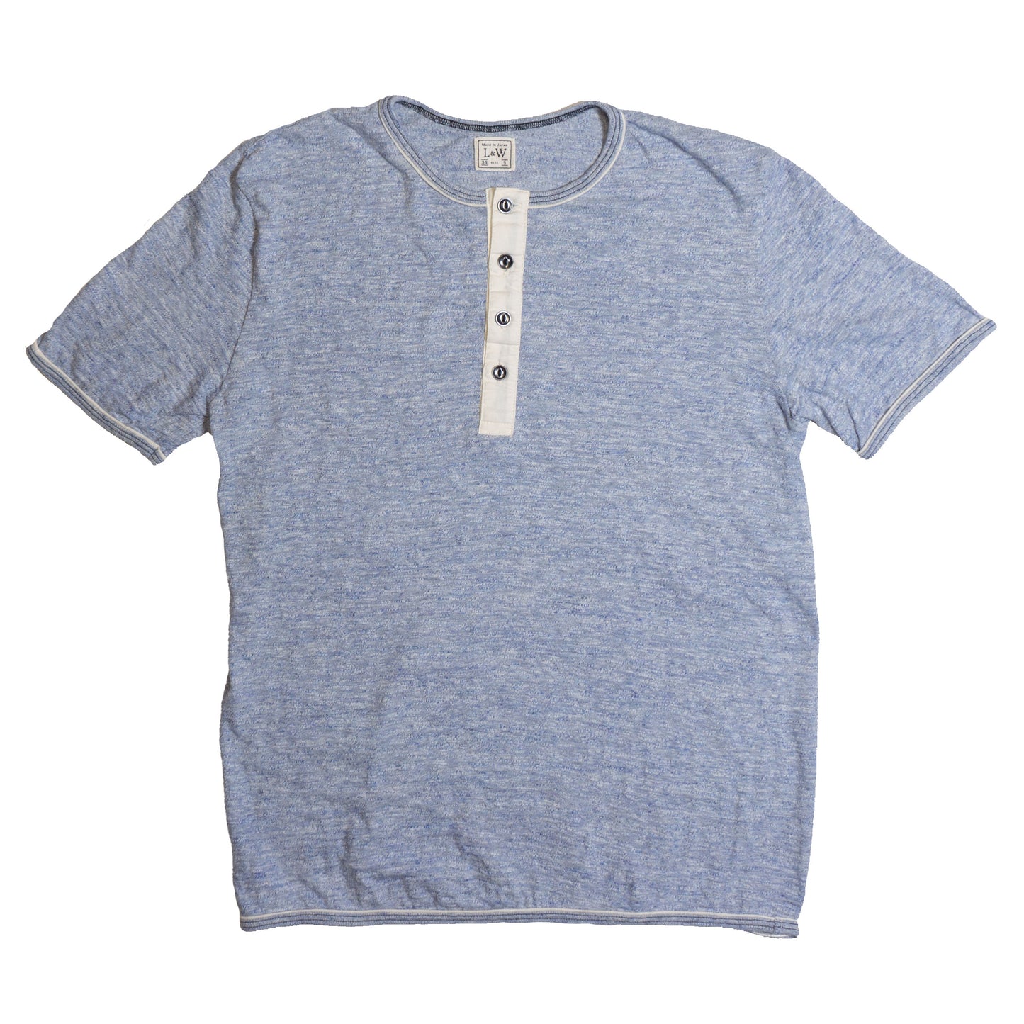 LOOP &amp; WEFT_LRH1037_SUPER SLUB TUBE KNIT 4 BUTTONS HENLEY_【 H. BLUE 】