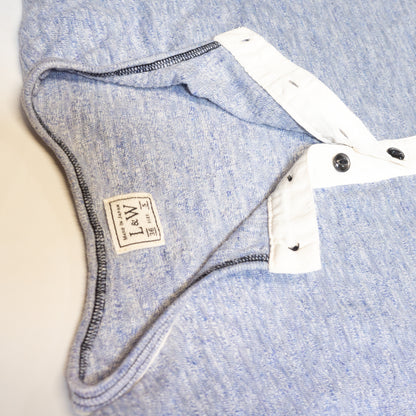 LOOP &amp; WEFT_LRH1037_SUPER SLUB TUBE KNIT 4 BUTTONS HENLEY_【 H. BLUE 】