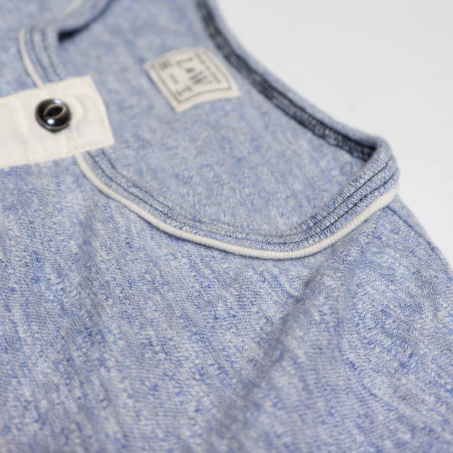 LOOP＆WEFT_LRH1037_SUPER SLUB TUBE KNIT 4 BUTTONS HENLEY_【 H. BLUE 】