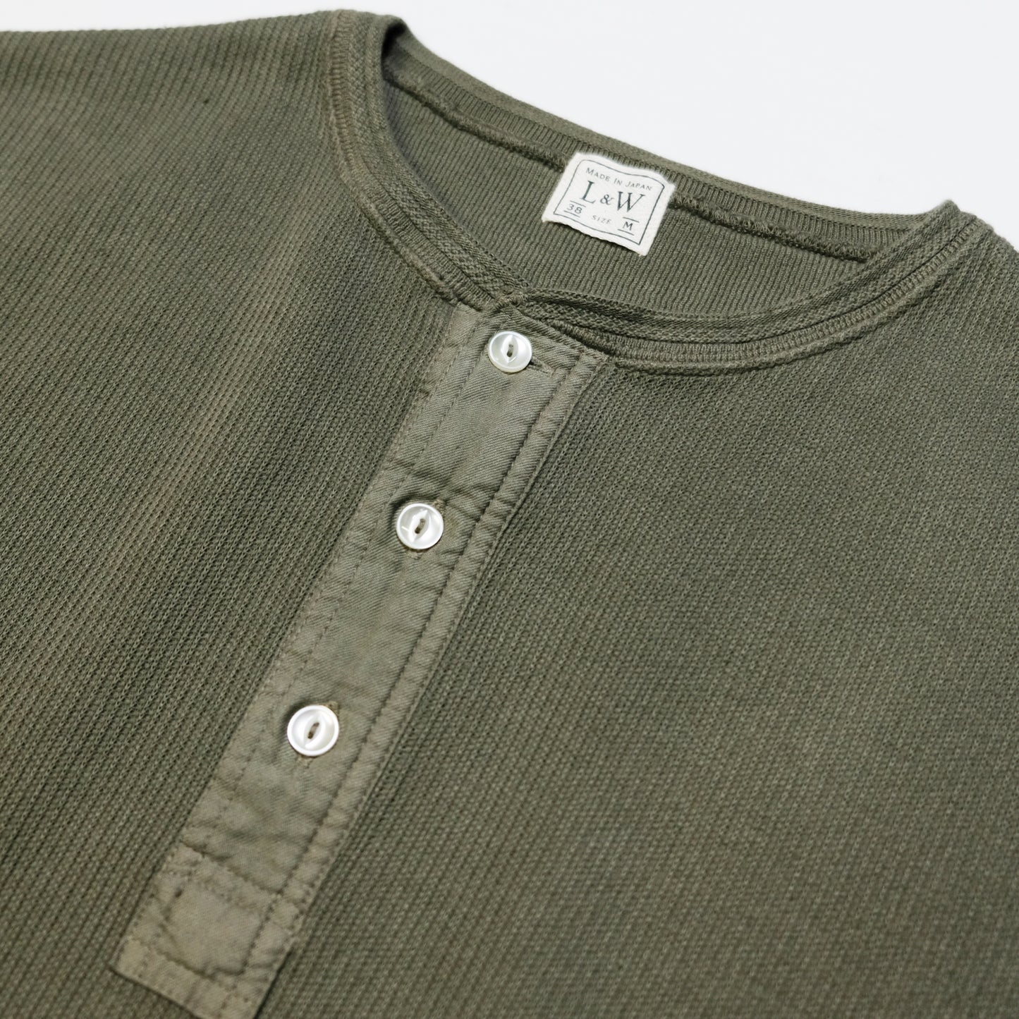 LOOP＆WEFT_LRH1039_CLASSIC ROYAL RIB KNIT HENLEYNECK THERMAL_A.OLIVE