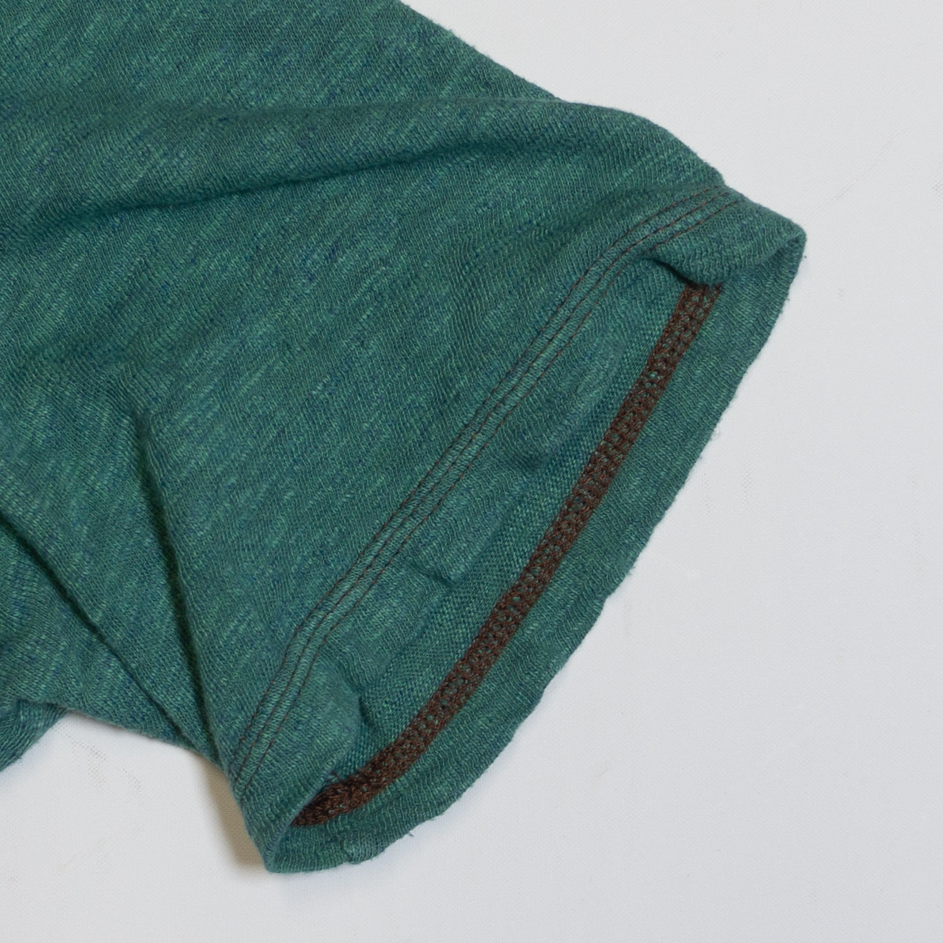 LOOP＆WEFT_LRC1112_SUPER SLUB TUBE KNIT DOUBLE BINDER POCKET CREWNECK_【OCEAN GREEN】