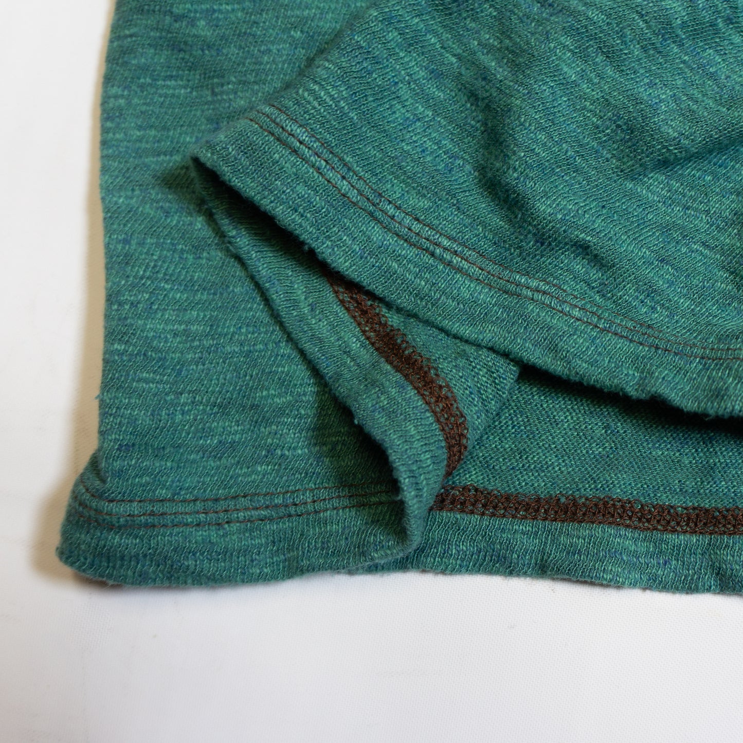 LOOP＆WEFT_LRC1112_SUPER SLUB TUBE KNIT DOUBLE BINDER POCKET CREWNECK_【OCEAN GREEN】