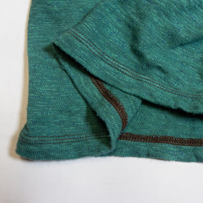 LOOP＆WEFT_LRC1112_SUPER SLUB TUBE KNIT DOUBLE BINDER POCKET CREWNECK_【OCEAN GREEN】