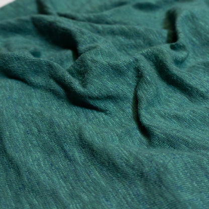 LOOP &amp; WEFT_LRC1112_SUPER SLUB TUBE KNIT DOUBLE BINDER POCKET CREWNECK_【OCEAN GREEN】