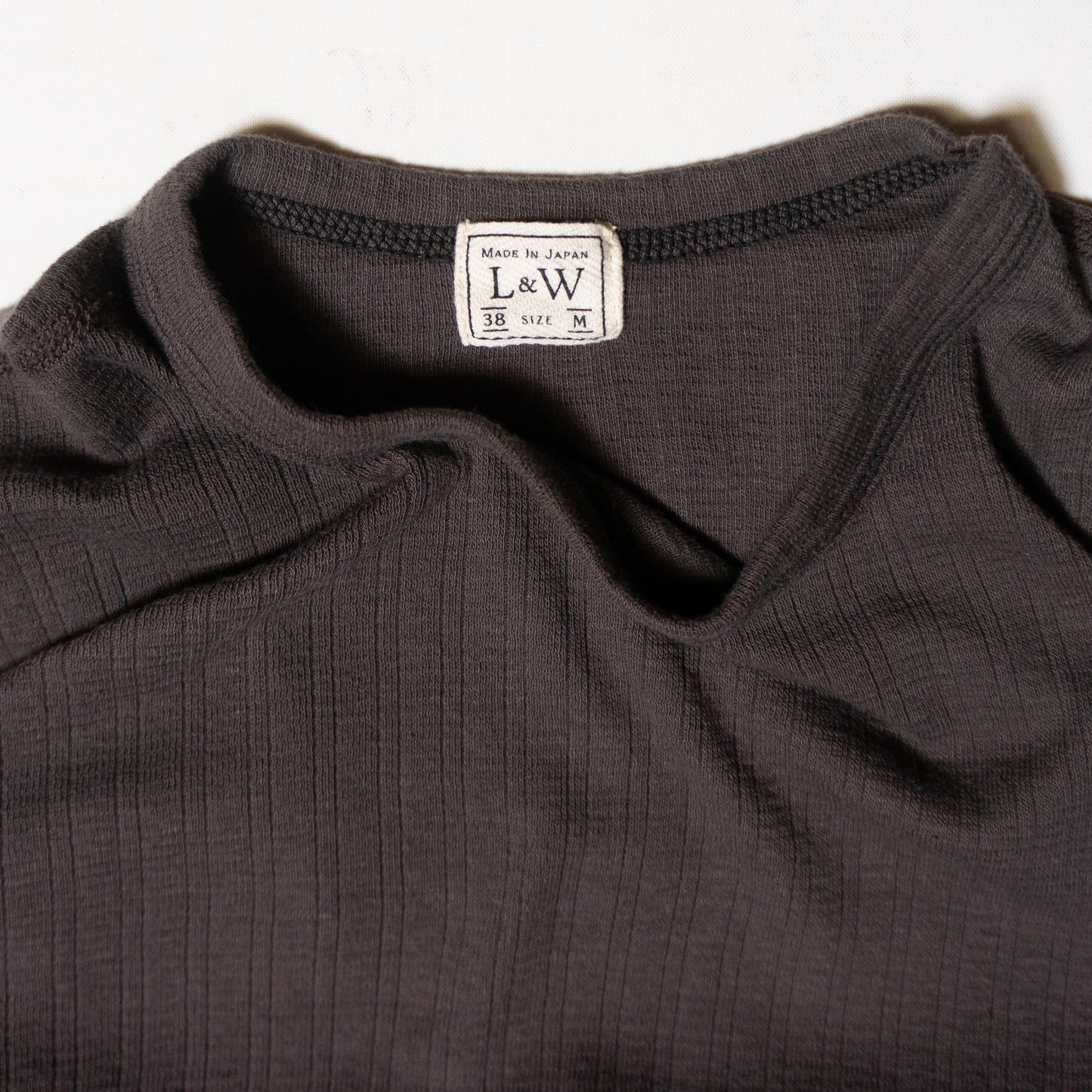 LOOP＆WEFT_LRC1114_SMOOTH DROP NEEDLE RIB KNIT L/S CREW_CLASSIC BLACK