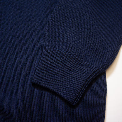 MOON CASTLE_WOOL HEAVY WEIGHT MOCK-NECK_NAVY 