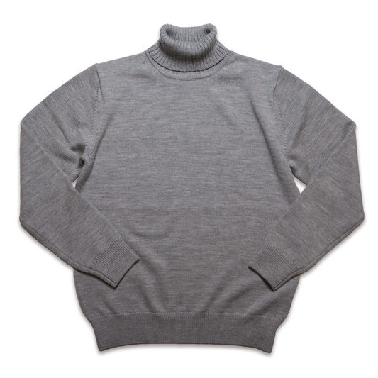 MOON CASTLE_WOOL HEAVY WEIGHT TURTLE-NECK_LIGHT GREY 