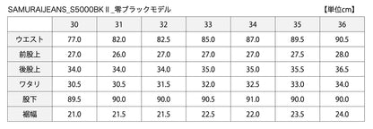 SAMURAIJEANS_S5000BKⅡ_Zero schwarzes Modell 